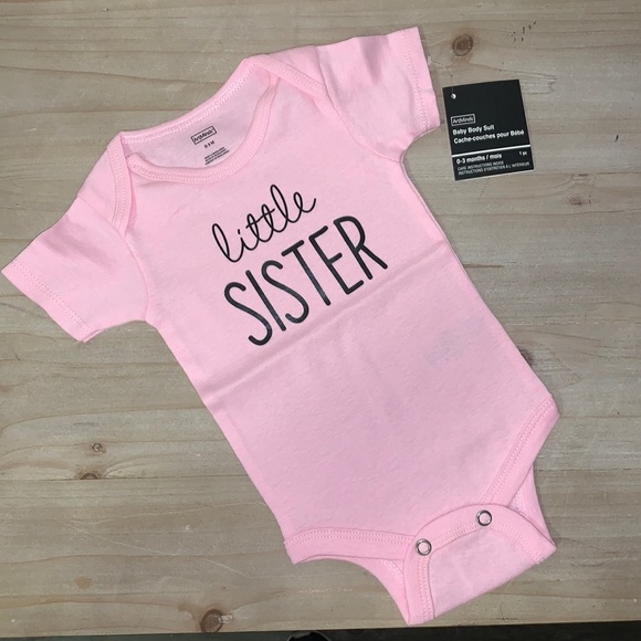 “Little Sister” pink onesie size 0-3 months - Picture 1 of 1